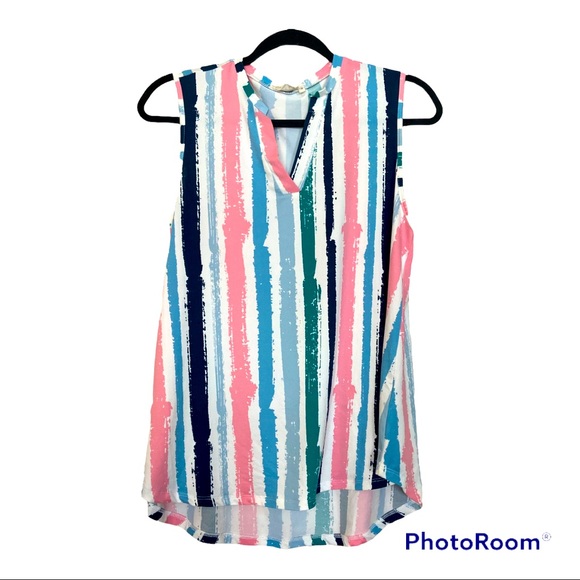 ninexis Tops - 🖤 Ninexis Painter’s Striped Sleeveless Top 3/$15